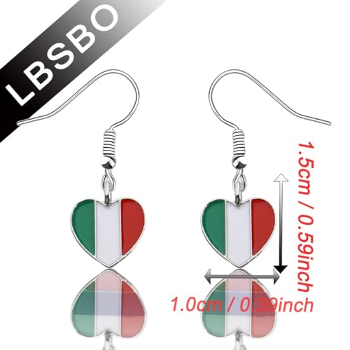 CENWA Italy Flag Charm Earring - National Flag Gift Italy Jewelry2