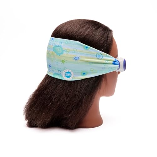 Image of Splash Place KIDS SWIM GOGGLES with Fabric Strap - SEA GLASS | Tangle-Free, Swimming Goggles for Kids, Comfy Fabric Strap Goggles - Won't Pull Your Hair - Purple Goggles for Swimming