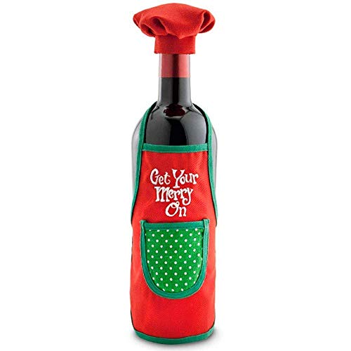 Get Your Merry On Bottle Apron Chef Set