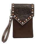 M&F Western Products Bolsa tiracolo feminina de couro Blaire, marrom, Marrom