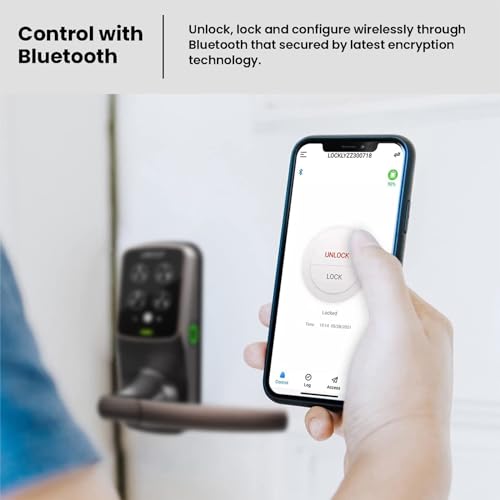 Lockly Secure Plus, Bluetooth Smart Door Lock, Keyless Entry Door Lock with Handle, PIN Genie® Keypad, 3D Biometric Fingerprint Sensor thumbnail 4