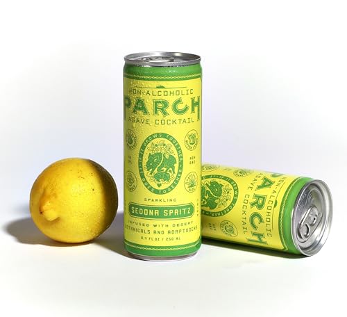 Image of PARCH Sedona Spritz Non Alcoholic Cocktails (8.4 oz, 8-Pack) - Cucumber & Aloe Mocktails with Adaptogens - Plant Based, Vegan, Functional and Gluten-Free Non Alcoholic Spirits with Agave, Hibiscus, & Lime