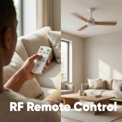 Image of AZIOT Smart IOT ceiling fan kit with RF Remote, compatible with Amazon Alexa, google assistant, temperature control, remote-controlled, timer control, app control