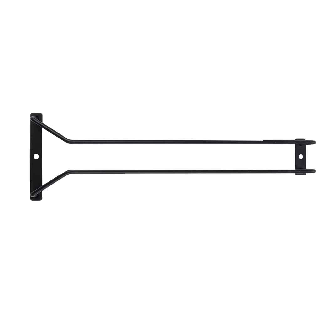 Supporto per bicchiere da vino sotto l'armadio nero, supporto per bicchiere da vino sotto la mensola, supporto per bicchieri da piedistallo, appendiabiti per bicchieri da bar, cucina, 35 cm