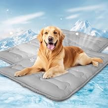 Magik & Kover Summer Dog Cooling Mat, 2 Pack 36" x 23" Indoor Outdoor Cooling Mat for Dogs Large, Machine Washable Thickened Non-Slip Cool Pad for Dogs Cats, Grey