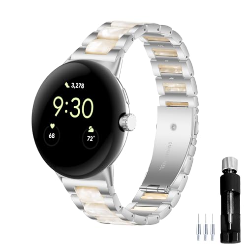 Correa de Metal y Resina Compatible con Google Pixel Watch 45mm miniatura 1
