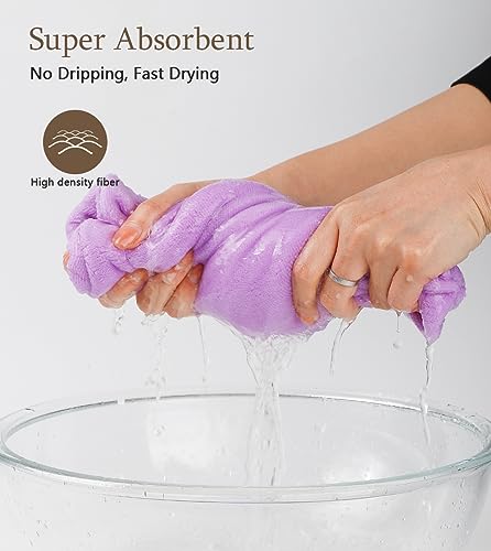 Pipiz Hair Towel Wrap For Women, 4 Packs Microfiber Hair Towels, Hair Turban Towel For Wet Hair Anti-Frizz #TOP2