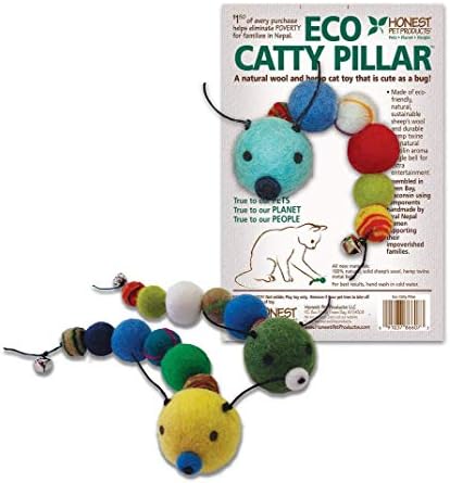 Eco-Catty Pillar - Handmade Natural Wool Cat Toy - Soft, Durable, and Rattling - Eco-Friendly Natural Cat Toys, No Catnip - Perfect Wool Cat Toys for Kittens