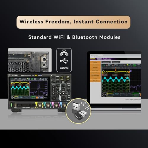 Image of RIGOL MHO934 Digital Oscilloscope,350MHz,4GSa /s,12-bit,4+16 Ch,Wi-Fi & Bluetooth,Type-C Power,Optional AFG,Ultra-Portable