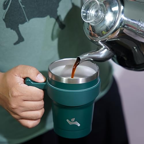Image of Konokyo 10 oz Tumbler with Handle and Straw, Insulated Travel Mug