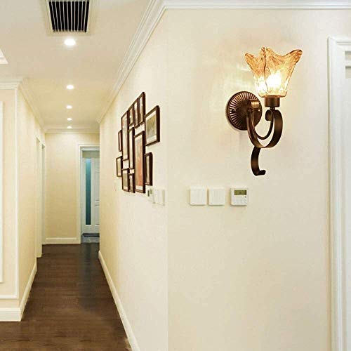 Iluminación de pared E27 con aplique de pared de bronce para el dormitorio y el hogar 3