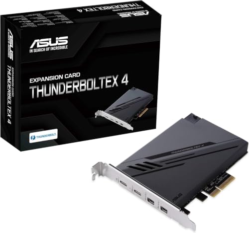 Image of ASUS ThunderboltEX 4 with Intel Thunderbolt 4 JHL 8540 Controller, 2 USB Type-C Ports, up to 40Gb /s bi-Directional Bandwidth, DisplayPort 1.4 Support, up to 100W Quick Charge, Black (Pack of 10)