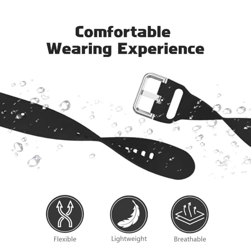 Image of YODI Watch Band Compatible with Fitbit Versa 4 / Fit bit Versa 3 / Fitbit Sense /Sense 2 Band, Soft Replacement Silicone Wristband for Women Flexible Waterproof Sport Watch Strap for Men Large
