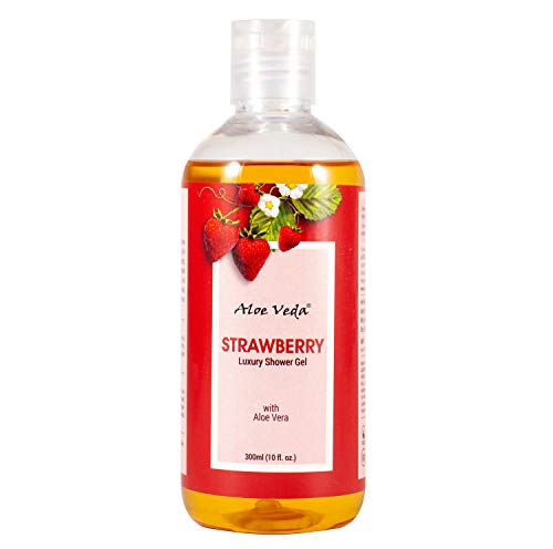 Image of Aloe Veda Luxury Strawberry Body Shower Gel with Vitamin E for Women & Men- 300 ml