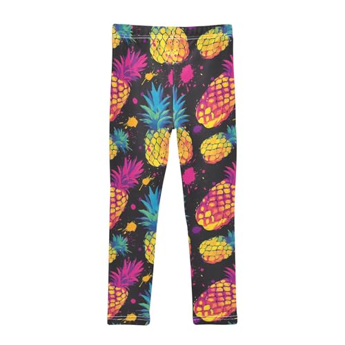 Colorful Pineapple Splash Girls Leggings Soft Stretch Workout Yoga Dance Pants for Kids Casual Tights2