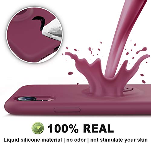 Havva For Iphone Xr Case, [Silicone And Ring Kickstand Series] [Soft Anti-Scratch Microfiber Lining], Full Body Protective Bumper Case For Iphone Xr Women Girls, Winered #TOP2