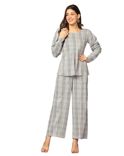Image of Leriya Fashion Co-ord Set for Women Stylish Lycra Cotton | Western Summer Dress for Woman | Trendy Summer Casual Travel Outfit | A Line Dresses for Women | Western Stylish Midi Party Dress Outfits