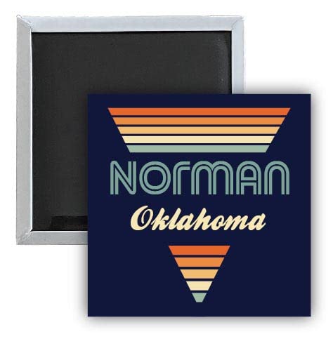 Norman Oklahoma 2.5 x 2.5-Inch Fridge Magnet Retro Design