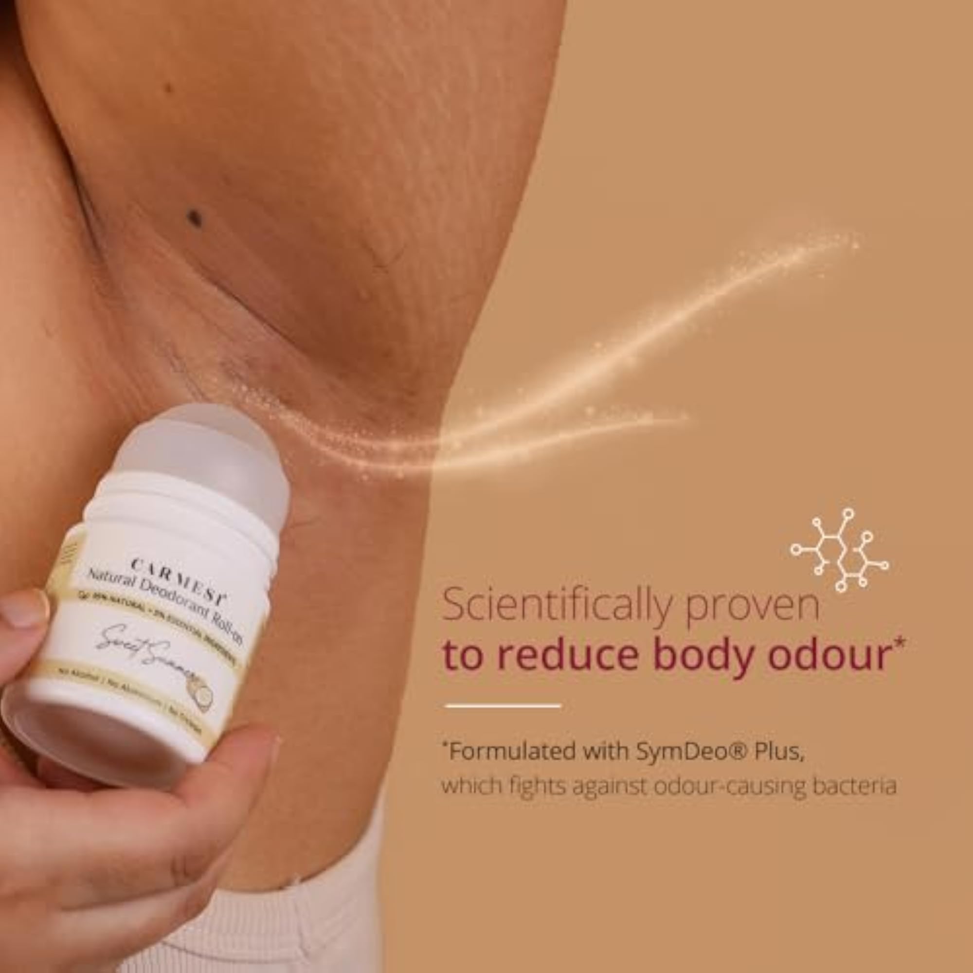 Natural Underarm Roll On Deodorant for Women, 95% Natural
