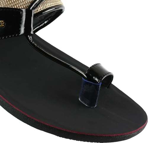 Image of Poddar Men's Flat Sandals - Stylish Toe Ring Slip-On Chappal for Casual, Party & Ethnic Wear