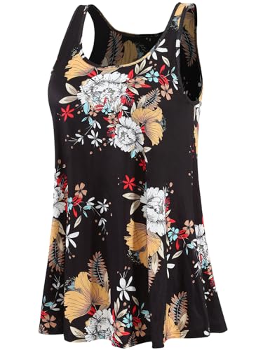 Image of Rosyline Tank Top for Women with Built in Bra Flowy Swing Undershirt Tank Tops S-4XL