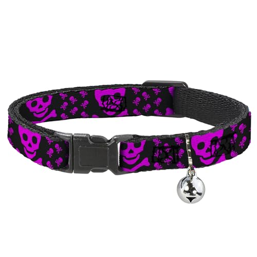 Collar de gato breakaway anticaídas y tirones con calaveras de 8 a 12 pulgadas 2