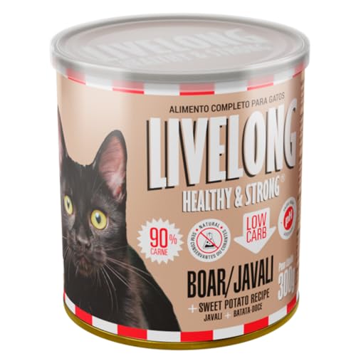 Livelong Alimento Completo Natural Ração Úmida Sabor Javali 300g Para Gatos