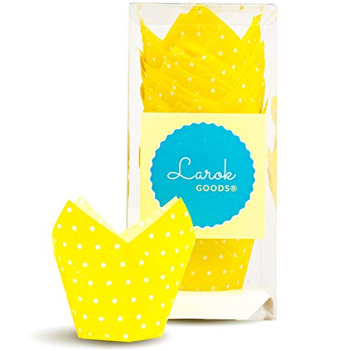 Tulip Cupcake Liners (Polka Lemon) | 100 count