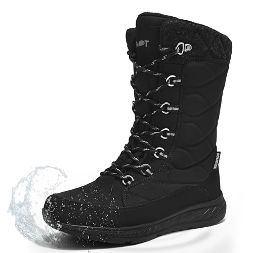 Schuvox Winterstiefel Damen Wasserdicht Bequem Schneestiefel...