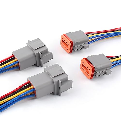 Newdeli Deutsch 8 Pin Connector Kit Waterproof Electrical Connector 16 AWG Male and Female Automotive Wire Connectors for Car Truck Boat, Dt Connector 2 Sets by Newdeli - Used condition - Image 8