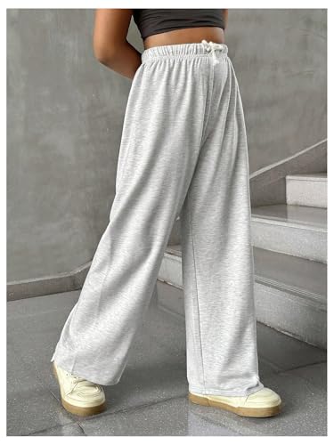 SOLY HUX Girl's Baggy Sweatpants Drawstring Elastic Waist Wide Leg Casual Long Pants4