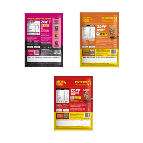 Image of ZOFF Non-Veg Curry & Marinade Mini Pack - Fish Fry Masala, Chicken & Mutton Gravy Mix - Homestyle, Preservative-Free, Ready-to-Cook - 205g