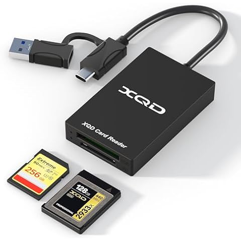 XQD SD Card Reader, USB USB-C to XQD SD Card Reader Adapter, Support Sony G/M Series, Lexar 2933x/1400x USB Mark XQD Card, SD/SDHC Card Cover