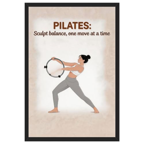 Black framed Pilates Motivation Poster Canvas Print Art Modern Minimalist