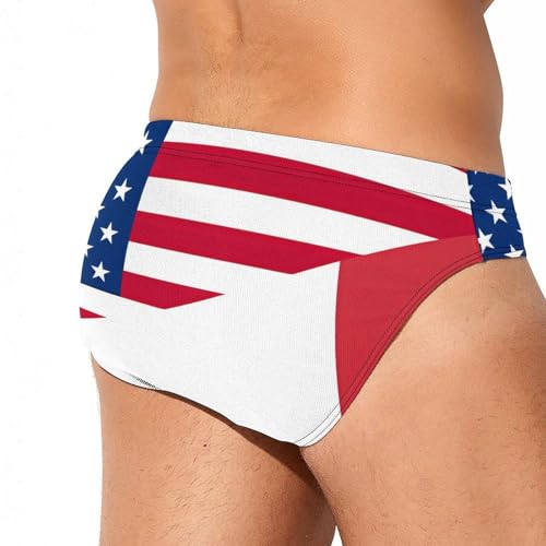 Flag of United States and Italy Men's Swim Briefs Low Waist Bikini Swimsuit Underwear Beach Swimwear3