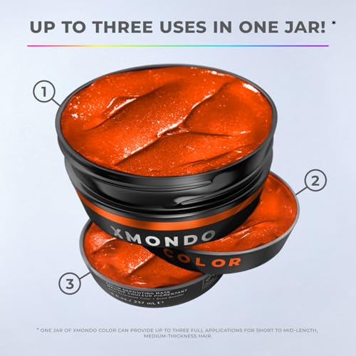 Image of XMONDO Color Super Orange Depositing Mask, Hair Dye, 8 Fl Oz | Semi-Permanent, Infused with Bond Booster & Hyaluronic Acid for Nourishment, Revitalization & Repair, Vegan Formula