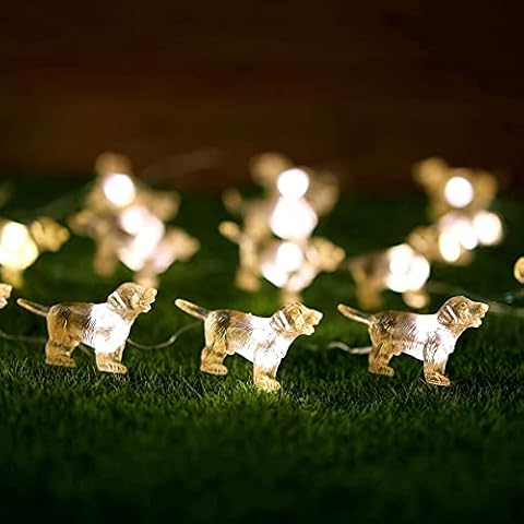 Labrador Retriever Dog Gifts Cute Decorative Fun Lights Pet Decor Fairy String Lights 8.5ft 20 Unique Lighting lab Night Light USB Operated with Remote for Bedroom Home Birthday Cover