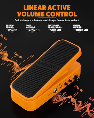 Image of STRICH SW-2 Guitar Wah & Volume Pedal with a Power Supply, 2 in 1 Combo Effects Pedal for Electric Guitar, Vintage Wah Tone with Active Volume Control, Full-Size Lightweight Design