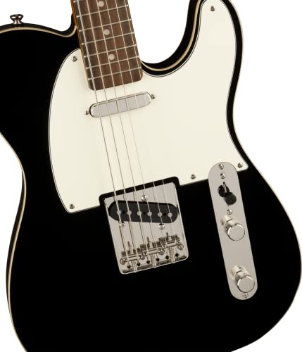Image of Squier Classic Vibe Baritone Custom Telecaster Electric Guitar, with 2-Year Warranty, Black, Laurel Fingerboard