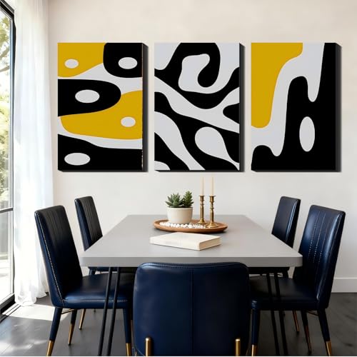 3 Piece Framed Canvas Art - Modern Abstract Wall Art,
