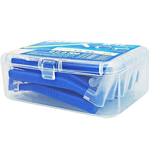 Hilai 1 Caja de Cepillo Interdental Cepillo de Cepillo de Dientes Herramienta Dental Ortodoncia Oral Care Angular Cepillo de Limpieza Para Boca y Encías Sanas(1.0-1.2mm, Azul)