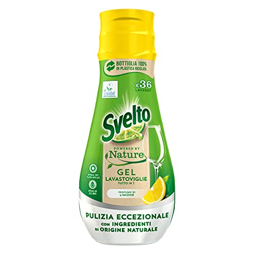 Svelto Gel Lavastoviglie Ecolabel con Limone, confezione risparmio, 216 Lavaggi