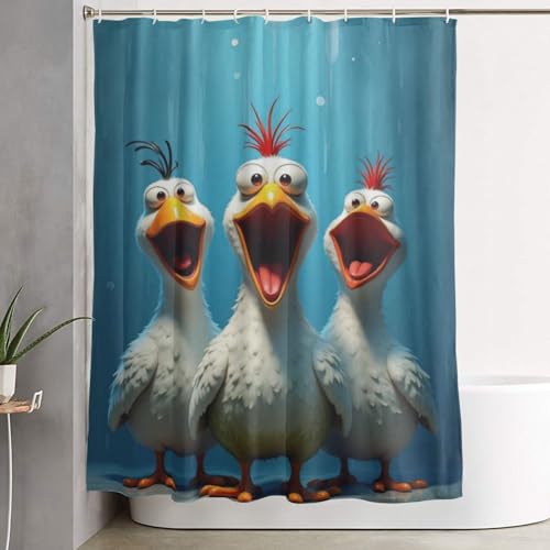 Rideau de douche épais et imperméable lavable imprimé mouette - 8