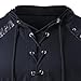 Mens Gothic Lace Up Hoodie Shirts Retro Sweatshirt Vintage Steampunk Hooded Tops Halloween Cosplay Costume