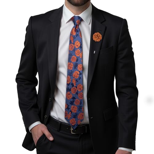 Image of Hi-Tie Men's Silk Ties Formal Woven Classic Necktie Pocket Square Cufflinks Lapel Pin Set Wedding Business