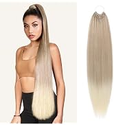 FLUFYMOOZ 28 Inch Ponytail Extension, Versatile Elastic Band Ponytail Extension for Women, Long S...