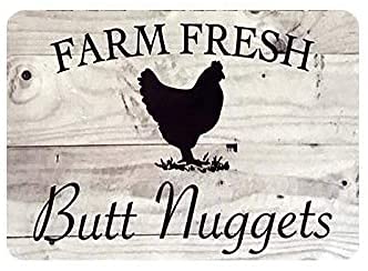 Farm Fresh Butt Nuggets tin Sign Vintage Metal Pub Club Cafe bar Home Wall Art Decoration Poster Retro 8x12 inches