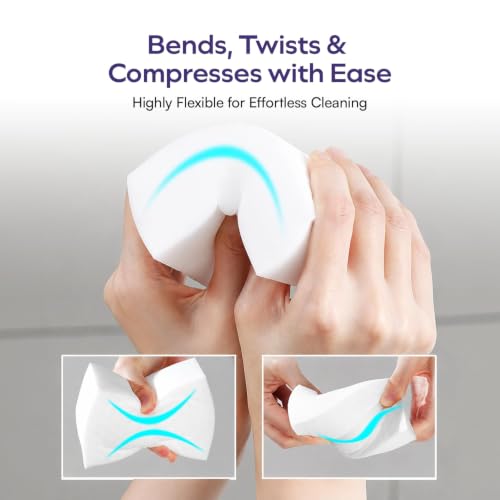 Image of Magic Eraser Sponge Pack of 4 | No Scratch Melamine Cleaning Sponge | Removes Tough Stains with Just Water | Multi Surface Cleaner for Walls, Kitchen, Bathroom, Shoes & Switch Boards