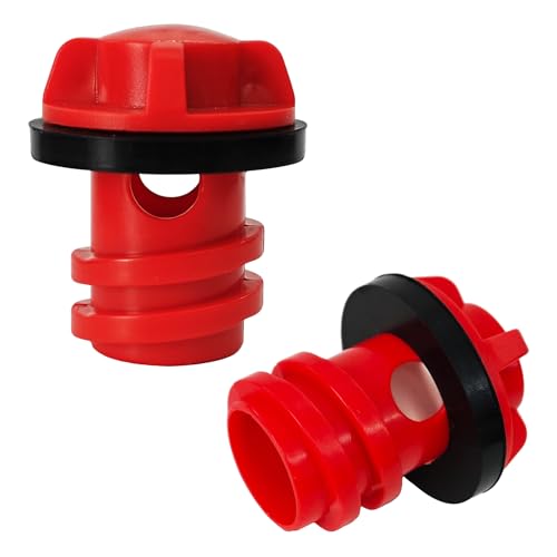 AUXBC 2Pcs Red Cooler Drain Plug Replacement, Leak-Proof Design Compatible with Most Rotomolded Coolers, Ideal for Tundra, Roadie, Tank Models