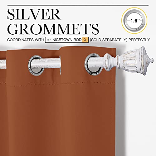 image for NICETOWN Halloween Burnt Orange Blackout Curtains for Sliding Door - 5